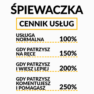 Śpiewaczka - Cennik Usług - Poduszka Biała