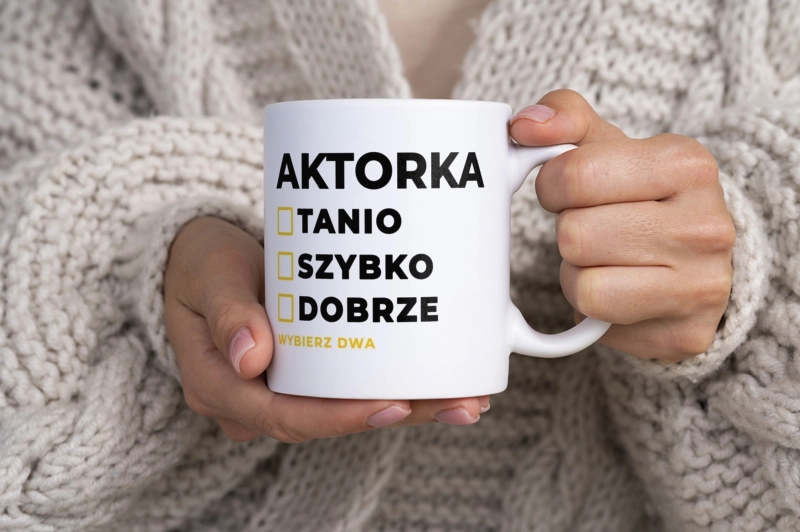 szybko tanio dobrze aktorka - Kubek Biały