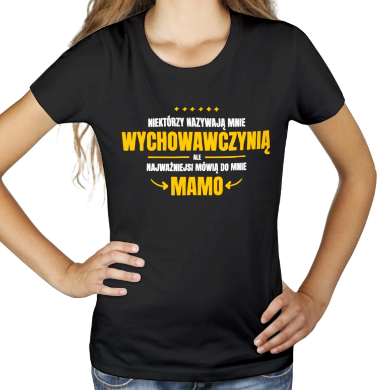 Mama Wychowawczyni - Damska Koszulka Czarna