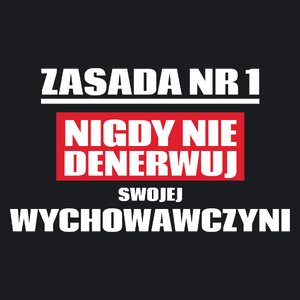 Zasada Nr 1 - Nigdy Nie Denerwuj Swojej Wychowawczyni - Damska Koszulka Czarna