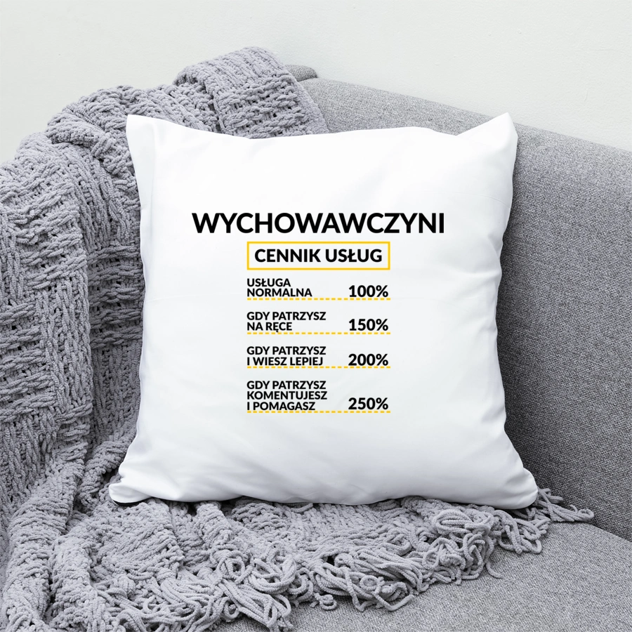 Wychowawczyni - Cennik Usług - Poduszka Biała