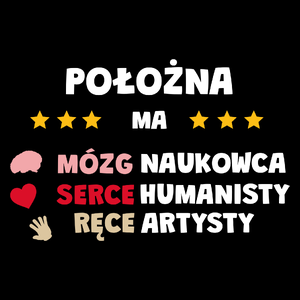 Mózg Serce Ręce Położna - Torba Na Zakupy Czarna