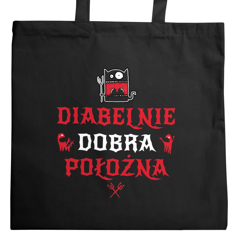 Diabelnie Dobra Położna - Torba Na Zakupy Czarna