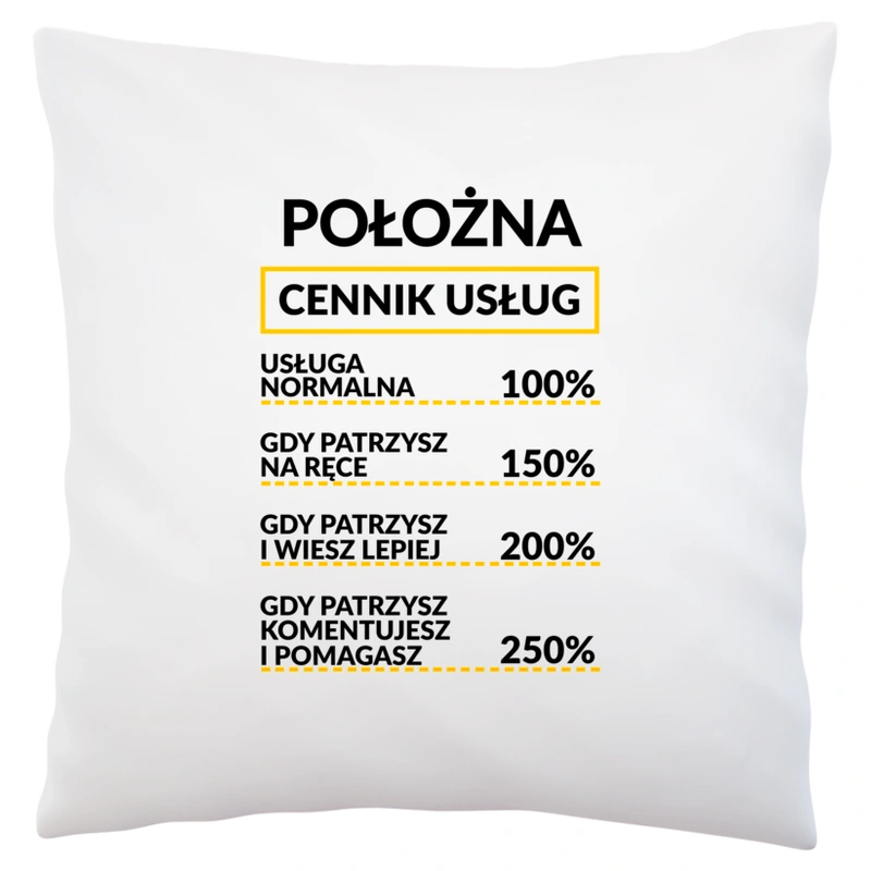 Położna - Cennik Usług - Poduszka Biała