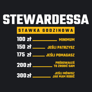 stawka godzinowa stewardessa - Damska Koszulka Czarna