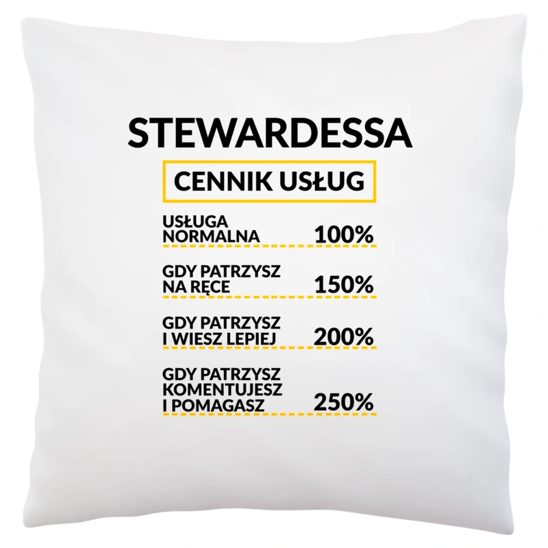 Stewardessa - Cennik Usług - Poduszka Biała