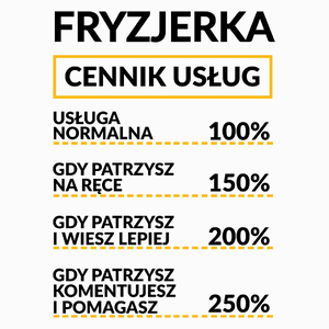 Fryzjerka - Cennik Usług - Poduszka Biała