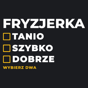 szybko tanio dobrze fryzjerka - Damska Koszulka Czarna