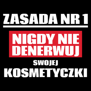 Zasada Nr 1 - Nigdy Nie Denerwuj Swojej Kosmetyczki - Torba Na Zakupy Czarna