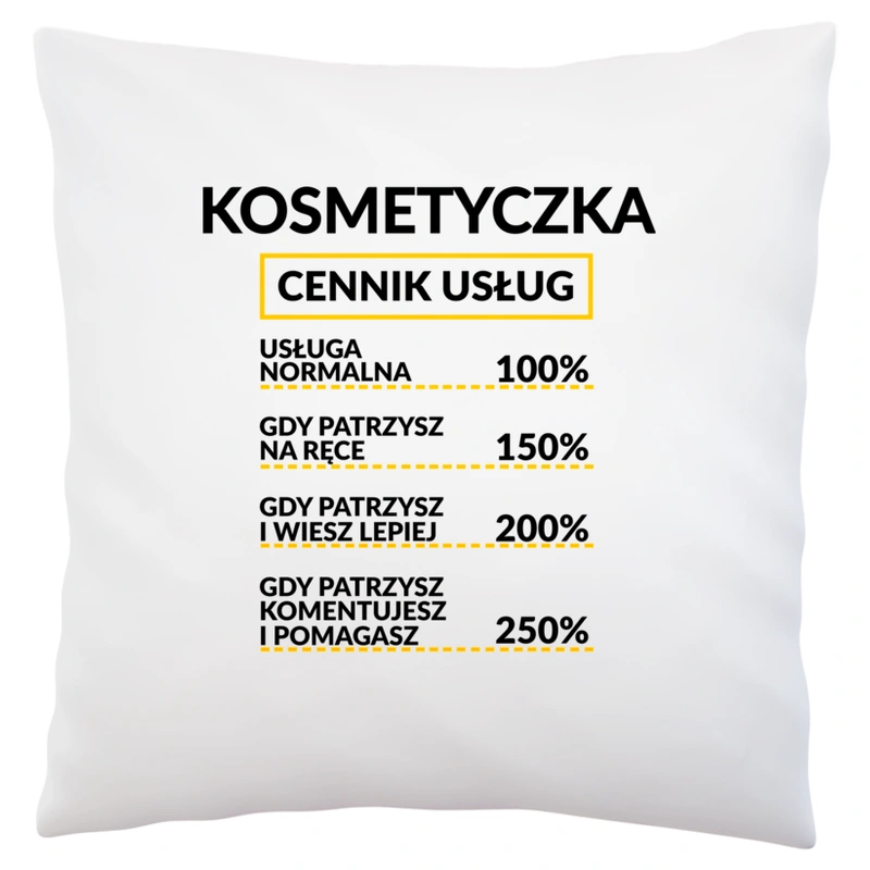 Kosmetyczka - Cennik Usług - Poduszka Biała