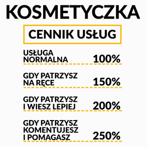 Kosmetyczka - Cennik Usług - Poduszka Biała