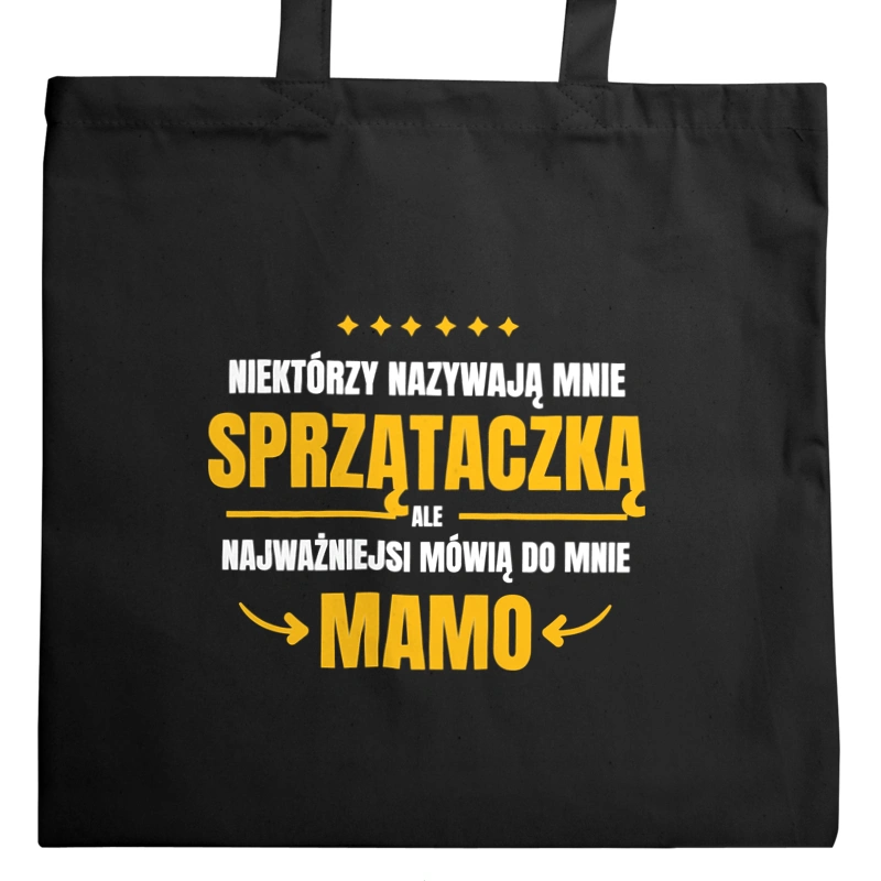 Mama Sprzątaczka - Torba Na Zakupy Czarna