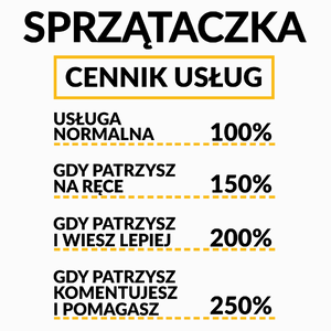 Sprzątaczka - Cennik Usług - Poduszka Biała