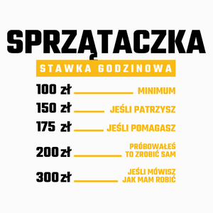 stawka godzinowa sprzątaczka - Poduszka Biała