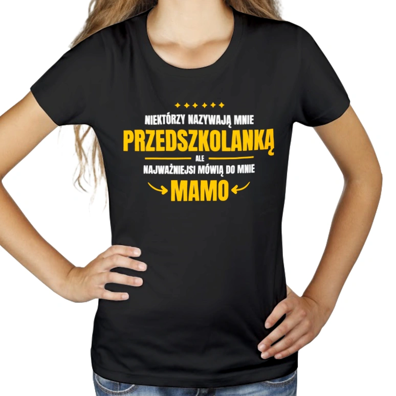 Mama Przedszkolanka - Damska Koszulka Czarna