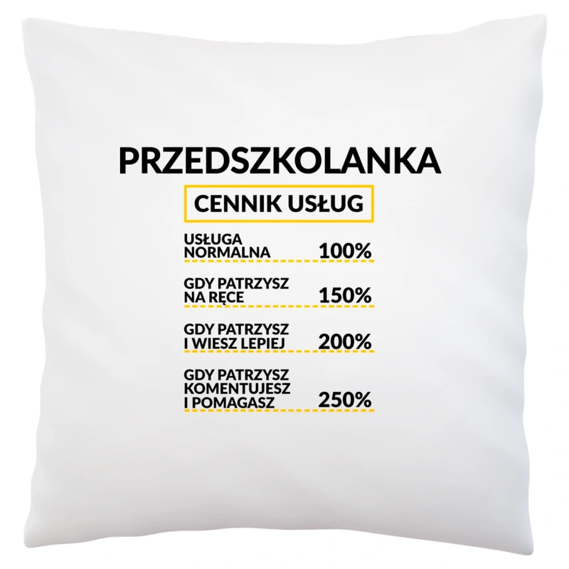 Przedszkolanka - Cennik Usług - Poduszka Biała