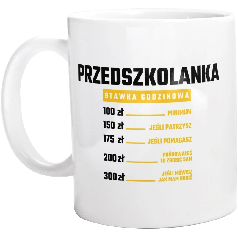 stawka godzinowa przedszkolanka - Kubek Biały