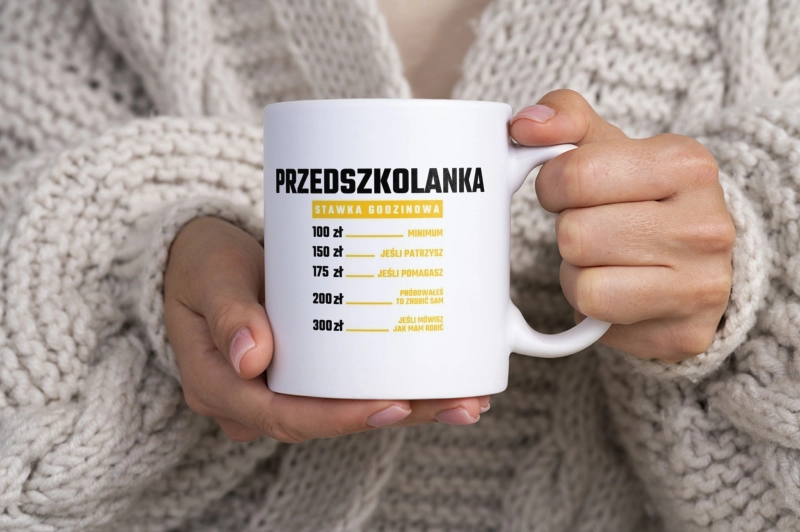 stawka godzinowa przedszkolanka - Kubek Biały