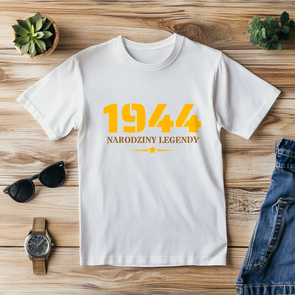 Narodziny Legendy -80 Rok 80 Lat - Męska Koszulka Biała