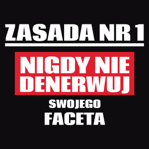 Zasada Nr 1 - Nigdy Nie Denerwuj Swojego Faceta - Męska Bluza z kapturem Czarna