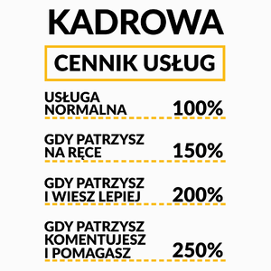 Kadrowa - Cennik Usług - Poduszka Biała