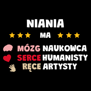 Mózg Serce Ręce Niania - Torba Na Zakupy Czarna