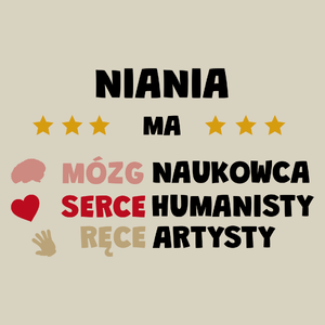 Mózg Serce Ręce Niania - Torba Na Zakupy Natural