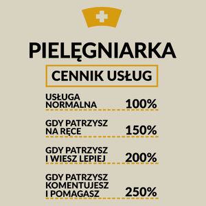 Pielęgniarka - Cennik Usług - Torba Na Zakupy Natural