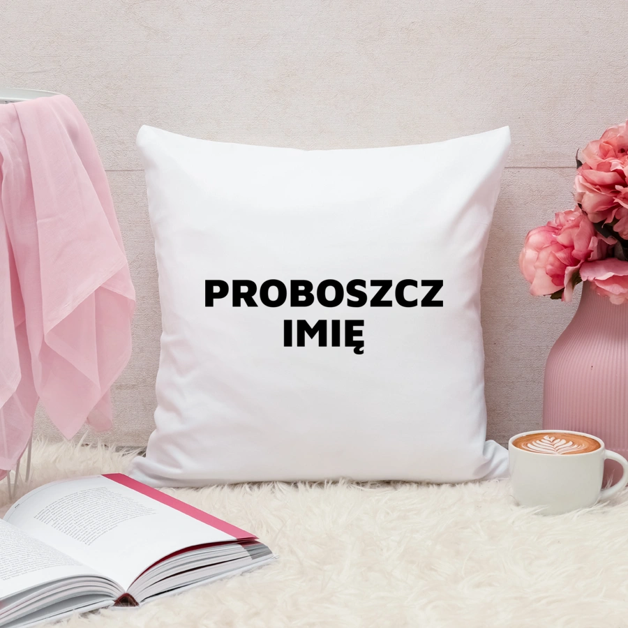 Napis Proboszcz - Poduszka Biała