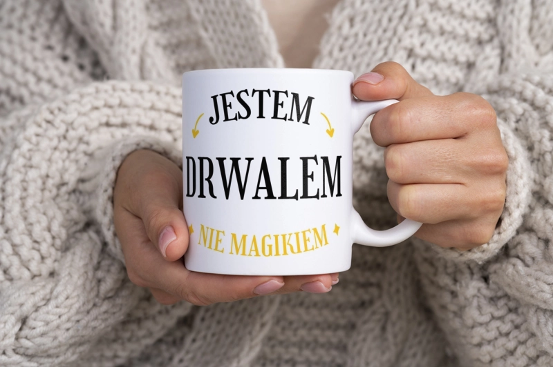 Jestem Drwalem Nie Magikiem - Kubek Biały