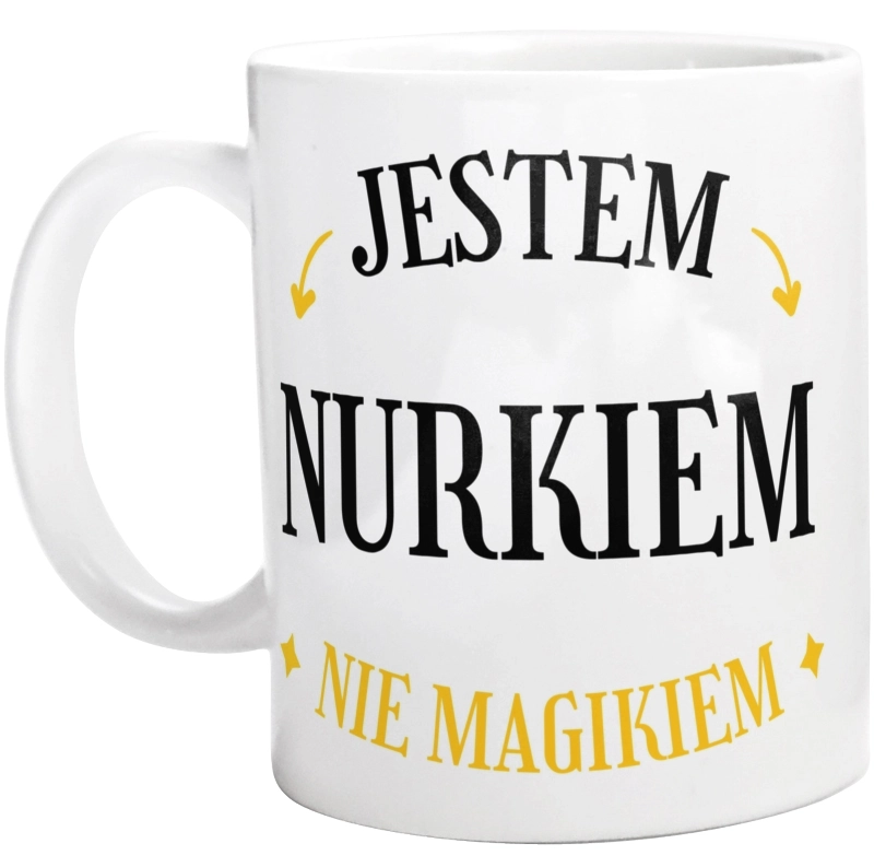 Jestem Nurkiem Nie Magikiem - Kubek Biały