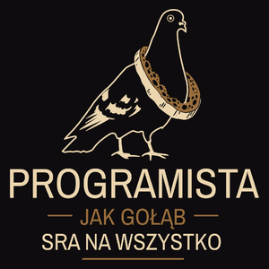 Programista Jak Gołąb - Męska Bluza z kapturem Czarna