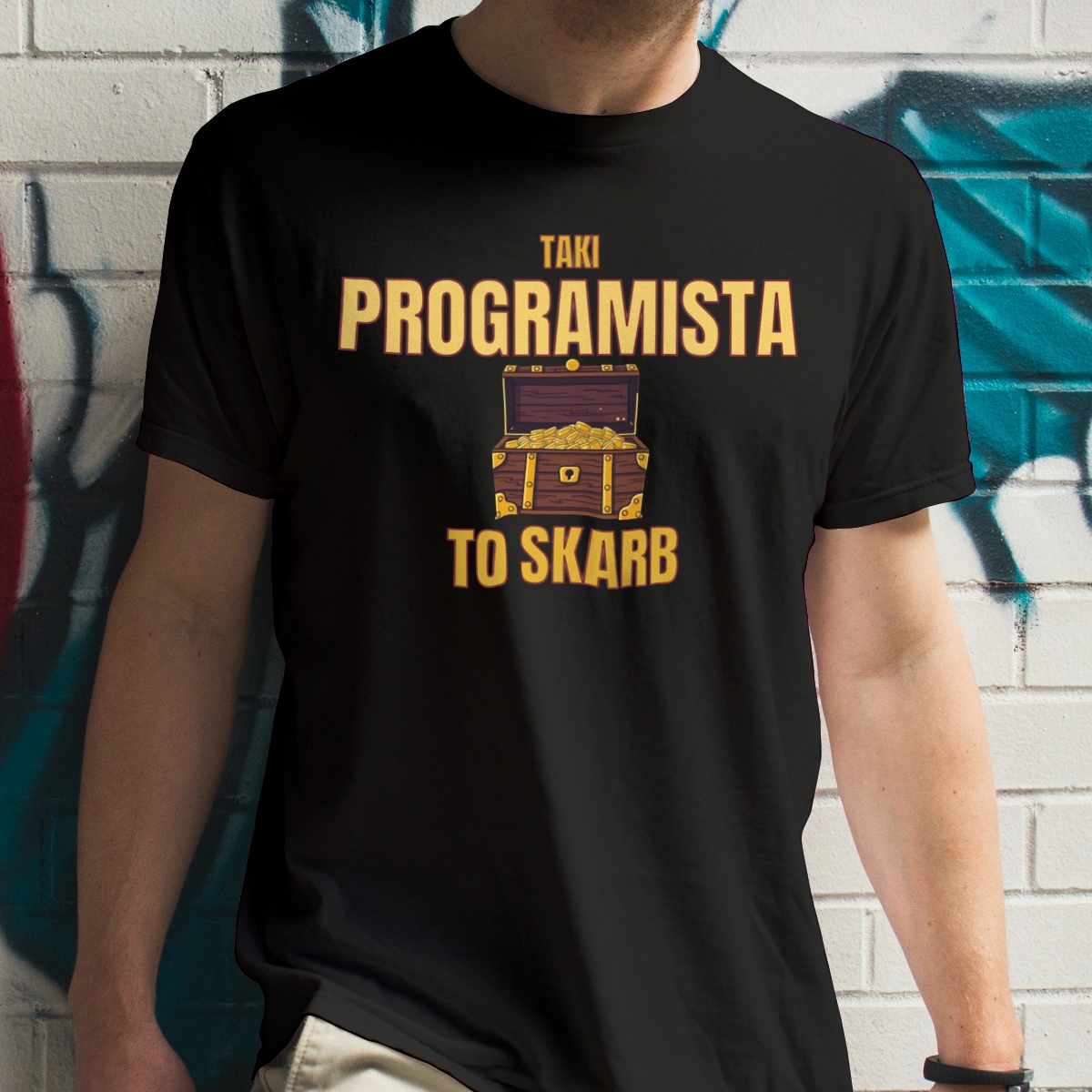 Taki Programista To Skarb - Męska Koszulka Czarna