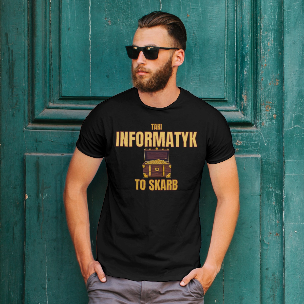 Taki Informatyk To Skarb - Męska Koszulka Czarna