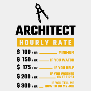 Hourly Rate Architect - Męska Koszulka Biała