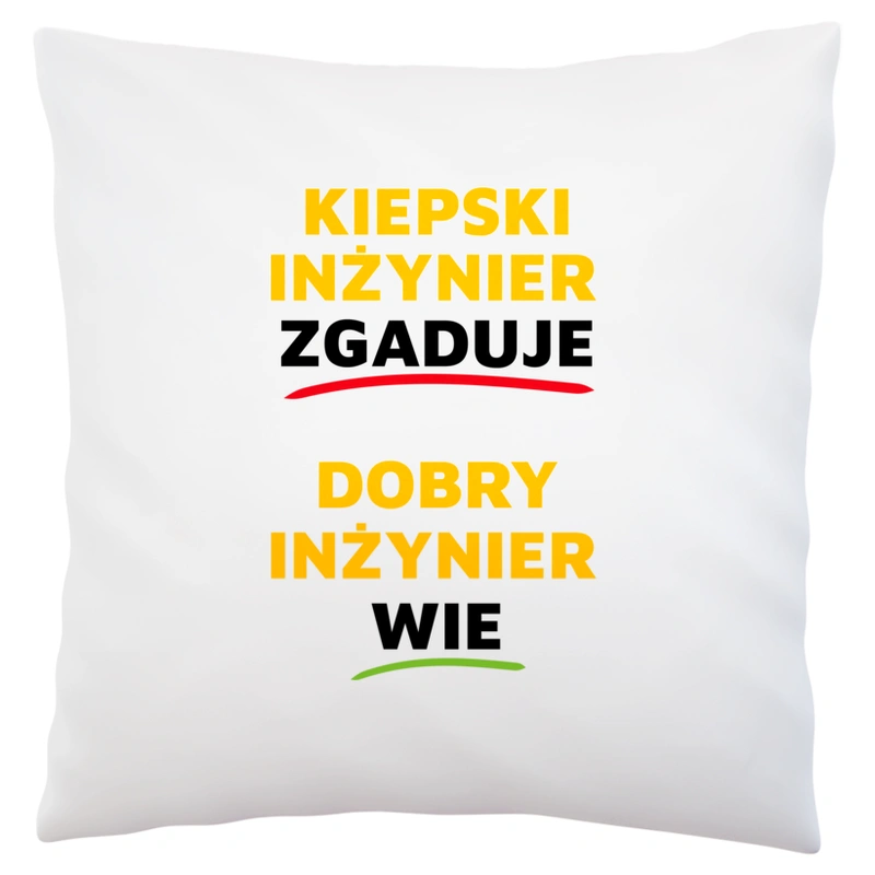 Dobry Inżynier Wie A Nie Zgaduje - Poduszka Biała