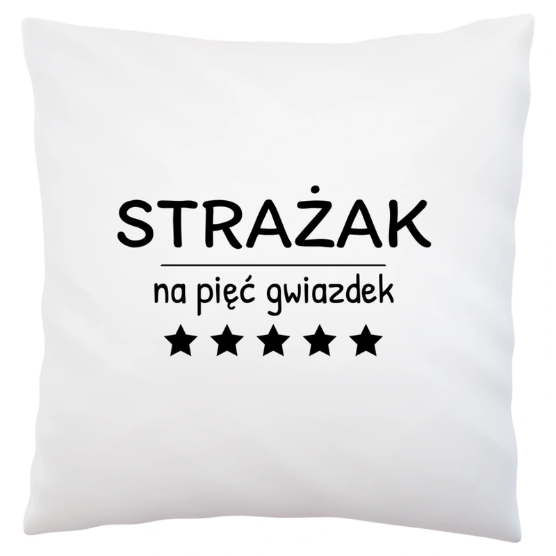 Strażak Na 5 Gwiazdek - Poduszka Biała