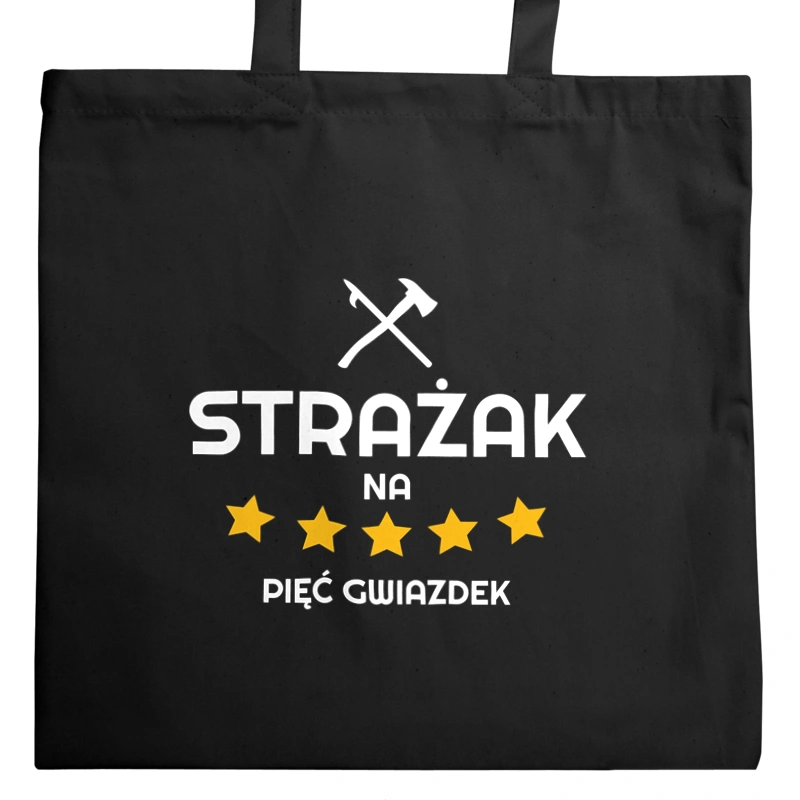 Strażak Na 5 Gwiazdek - Torba Na Zakupy Czarna