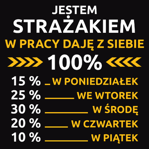 strażak w pracy daje z siebie 100%  - Męska Bluza z kapturem Czarna