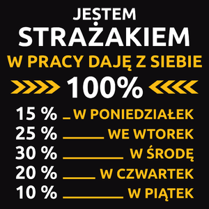 strażak w pracy daje z siebie 100%  - Męska Bluza Czarna