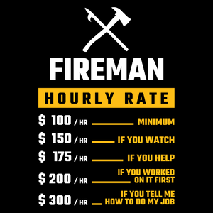 Hourly Rate Fireman - Torba Na Zakupy Czarna