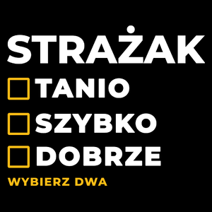 Szybko Tanio Dobrze Strażak - Torba Na Zakupy Czarna