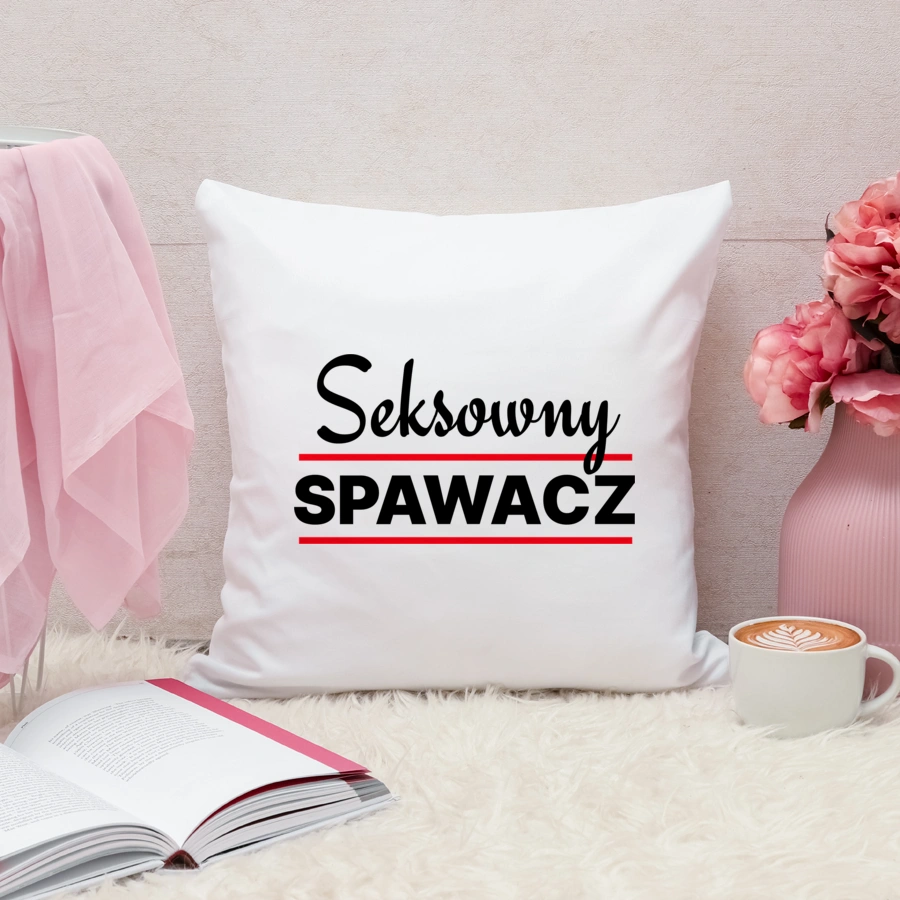 Seksowny Spawacz - Poduszka Biała