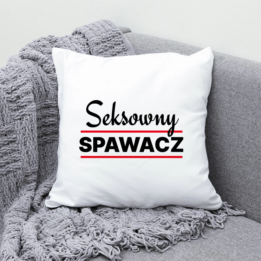 Seksowny Spawacz - Poduszka Biała