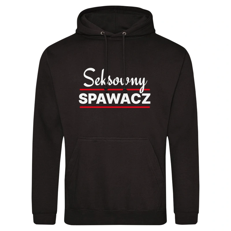 Seksowny Spawacz - Męska Bluza z kapturem Czarna