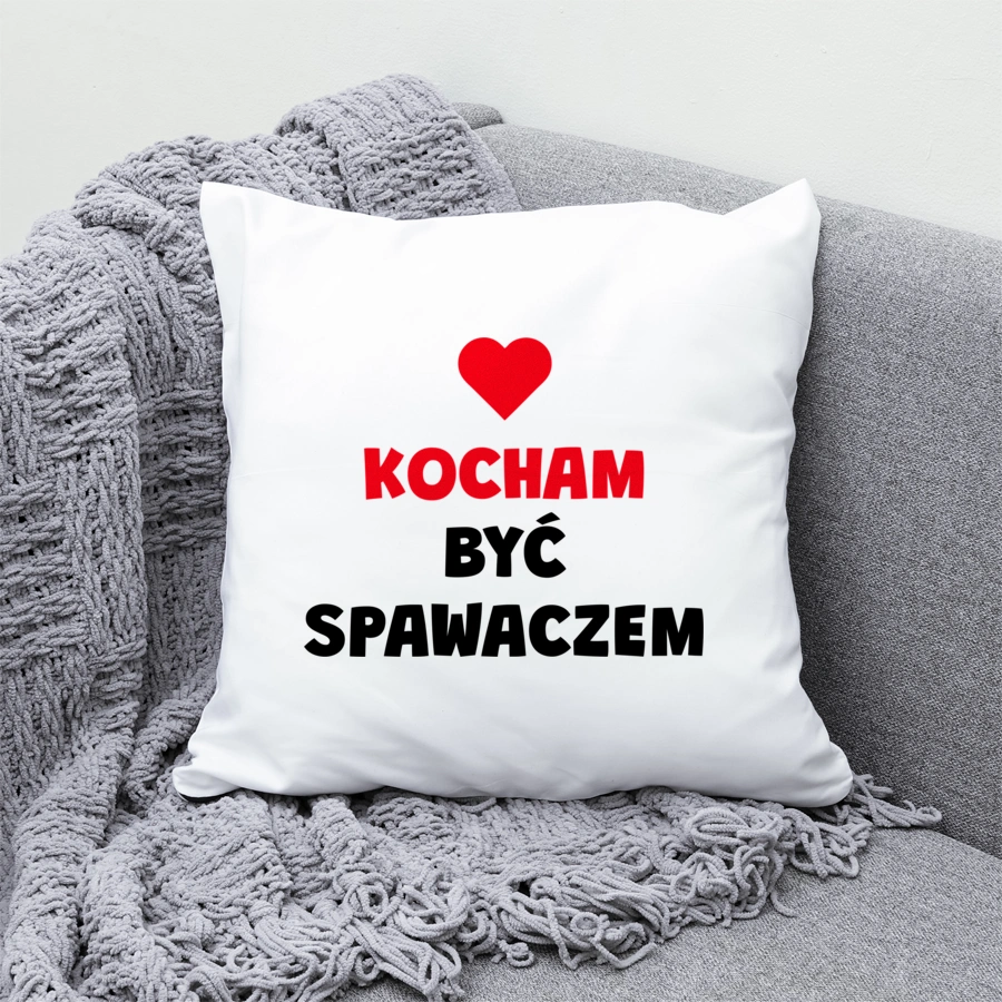 Kocham Być Spawaczem - Poduszka Biała