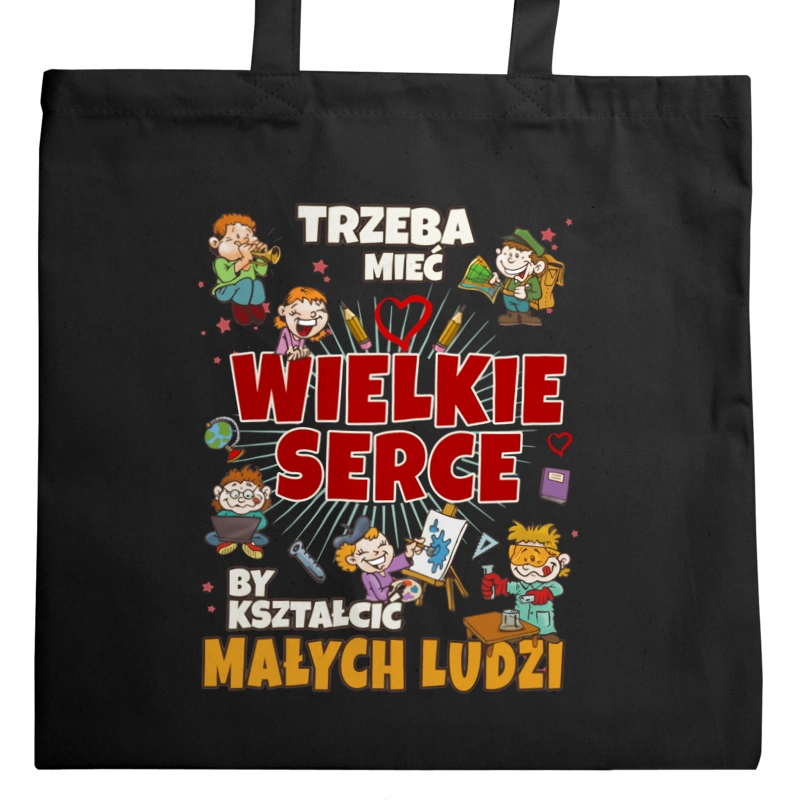 Nauczyciel Wielkie Serce - Torba Na Zakupy Czarna