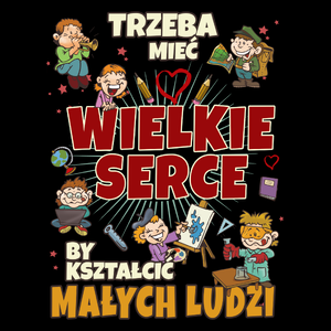 Nauczyciel Wielkie Serce - Torba Na Zakupy Czarna