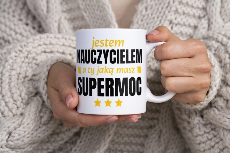 Nauczyciel Supermoc Dzień Nauczyciela - Kubek Biały