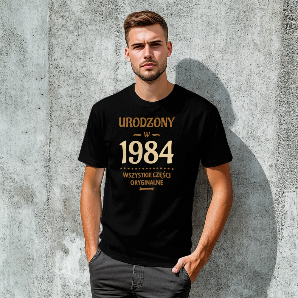 Urodzony W 1983 Wszystkie Części Oryginalne - Męska Koszulka Czarna